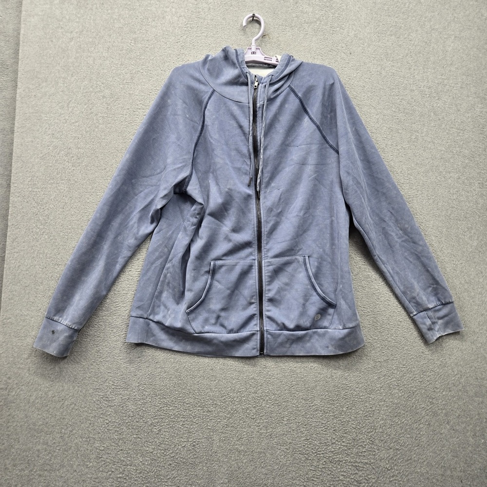 Torrid Women Hoodie 2 Blue Active Mineral Wash Full Zip Drawstring Pockets READ